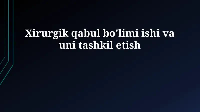 Infektsion nazorat va sanitariya-gigiyena qoidalari