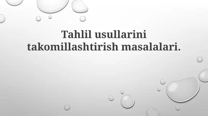 Tahlil usullari