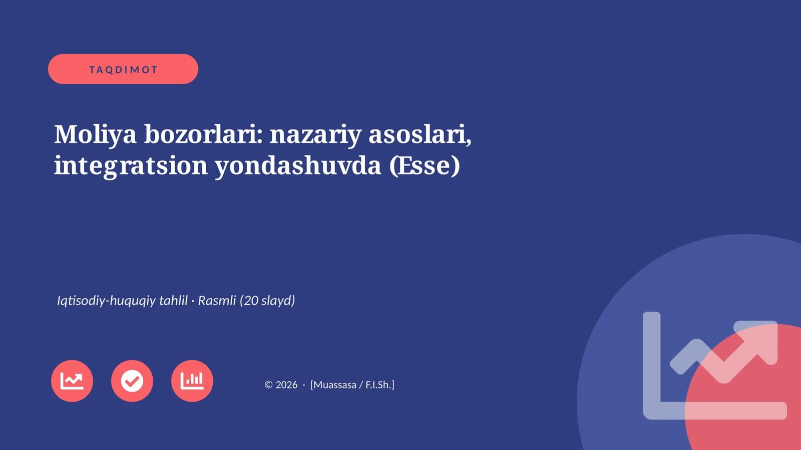 Moliya bozorlari: nazariy asoslari, integratsion yondashuvda (Esse)
