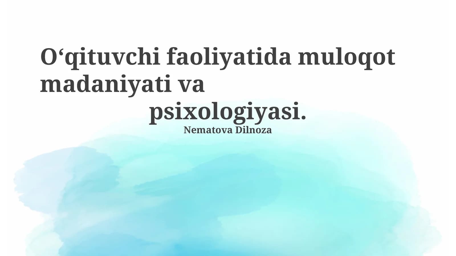Ta'limda Nonverbal Muloqot