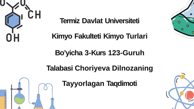 Mis (II) kationlarining organik reagentlar yordamida sifat analizi.