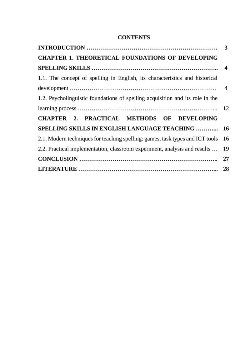 Developing Spelling Skills in English Language Teaching