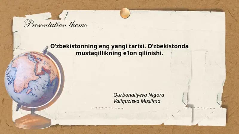 O’zbekistonning eng yangi tarixi