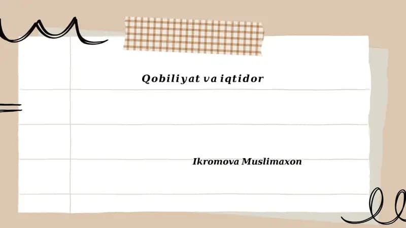 Qobiliyat va iqtidorning ta'rifi va tushunchalari