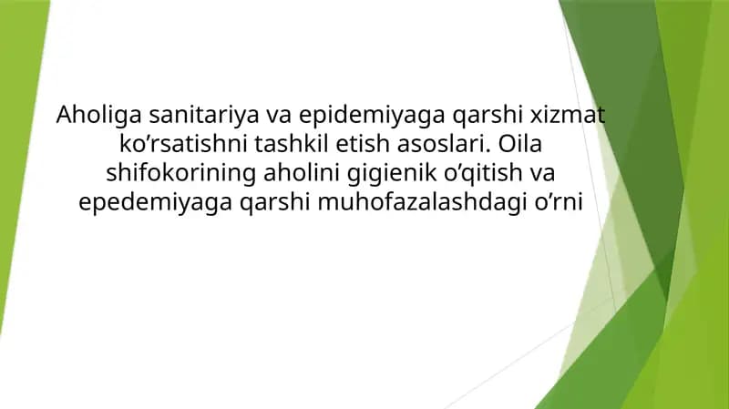 Ekologiya Masalalari Kasalliklarni Oldini Olish
