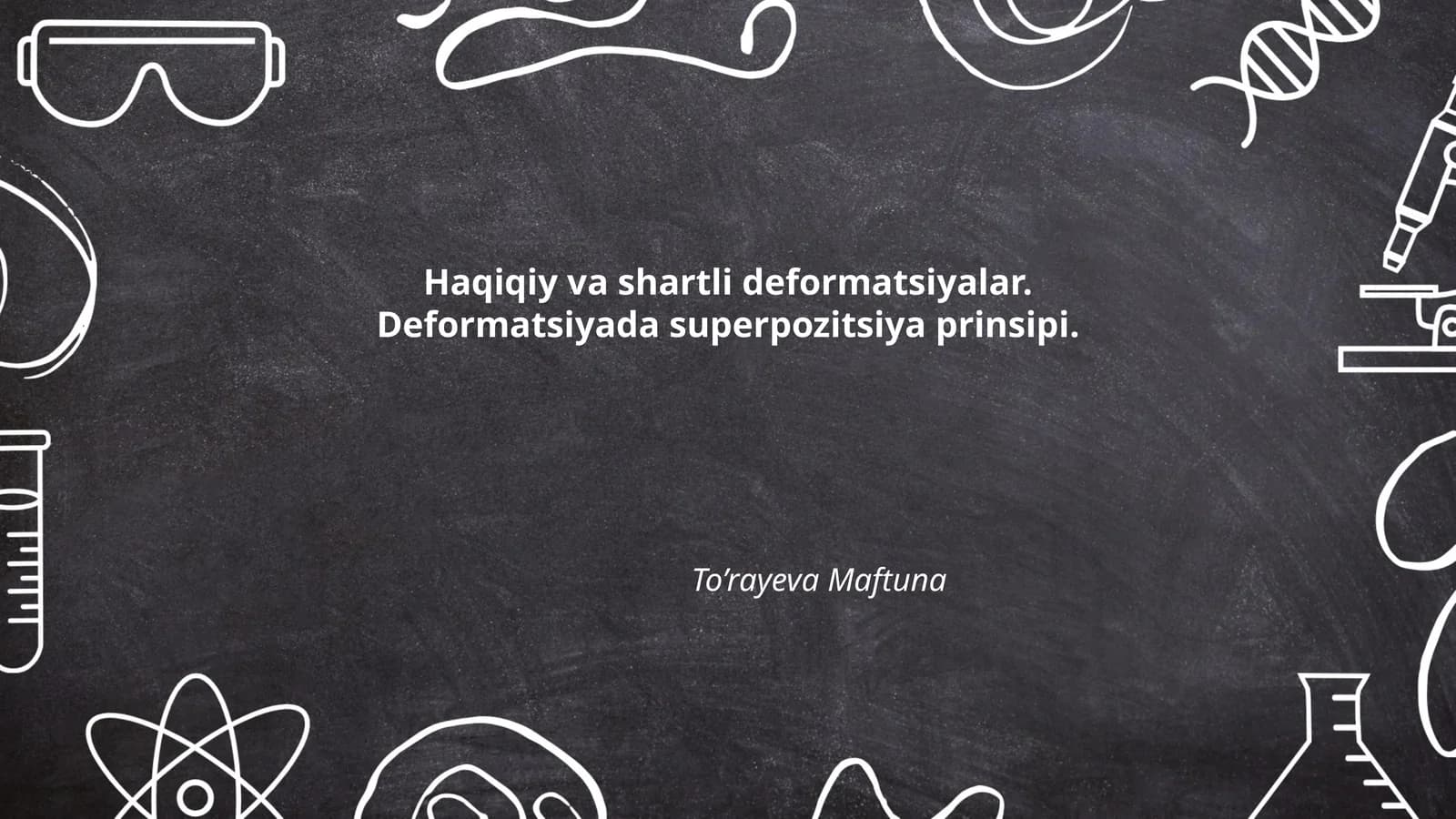 Haqiqiy va shartli deformatsiyalar. Deformatsiyada superpozitsiya prinsipi