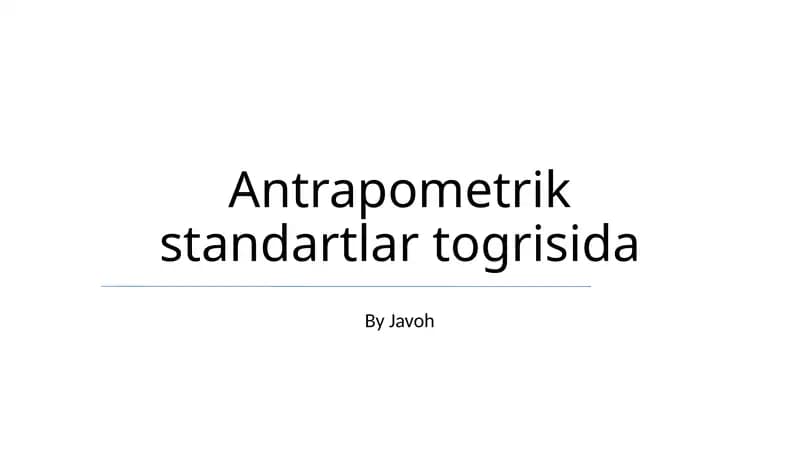 Antrapometrik standartlar togrisida
