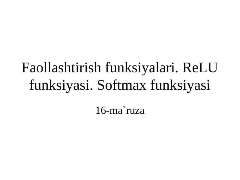 Faollashtirish funksiyasi