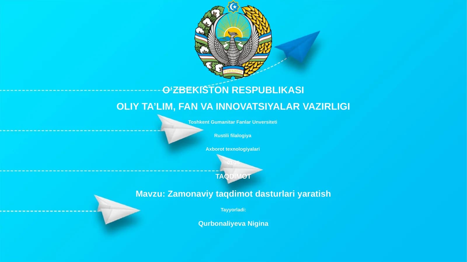 Zamonaviy taqdimot dasturlari yaratish