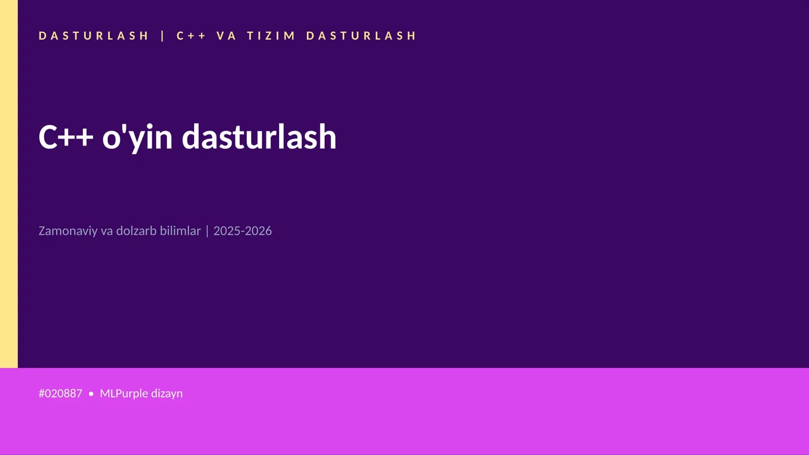 C++ VA TIZIM DASTURLASH