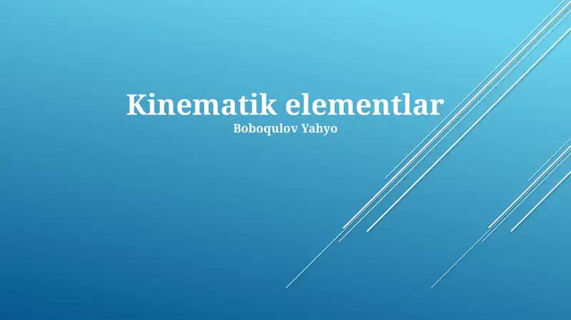 Kinematik elementlar