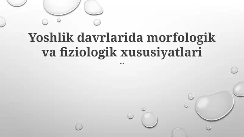 Yoshlikdagi Fiziologik Rivojlanish