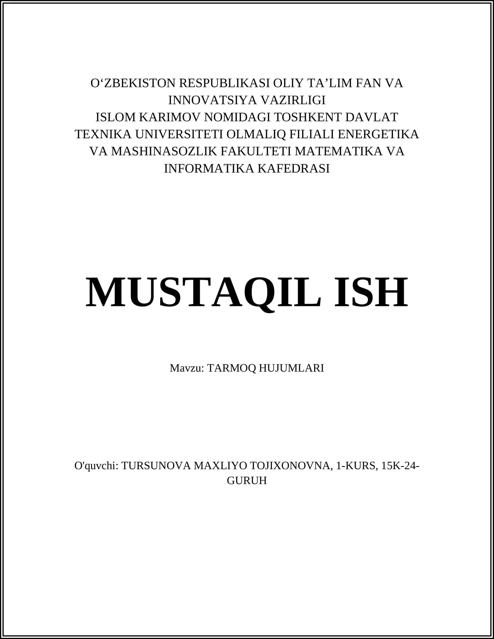 TARMOQ HUJUMLARI