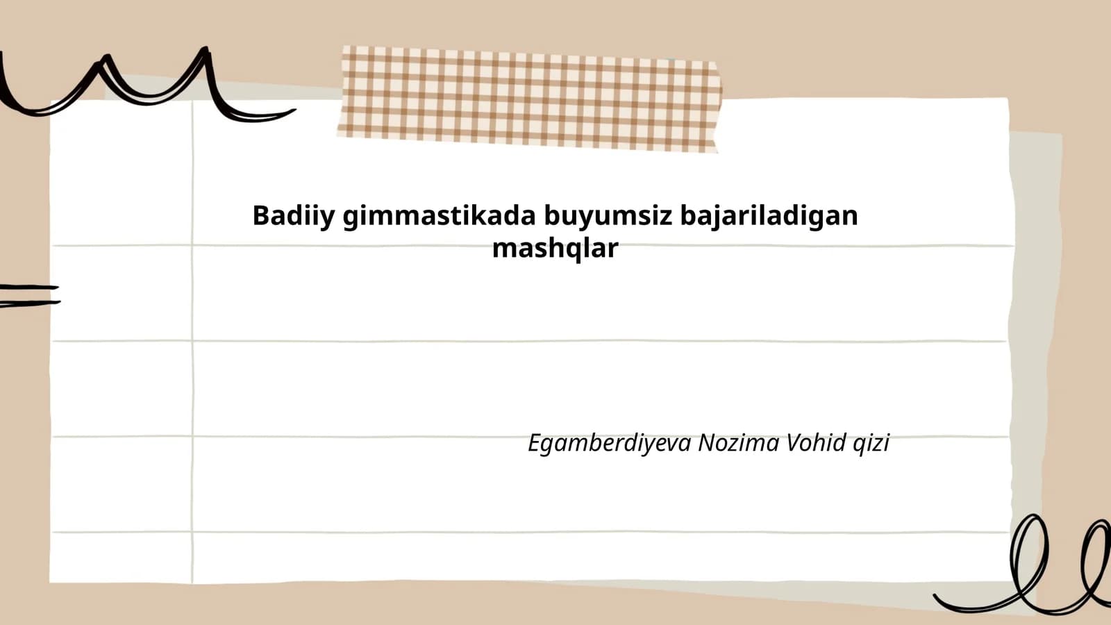 Badiiy gimmastikada buyumsiz bajariladigan mashqlar