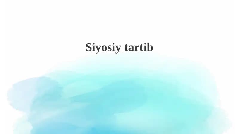 Siyosiy tartibning nazariy asoslari