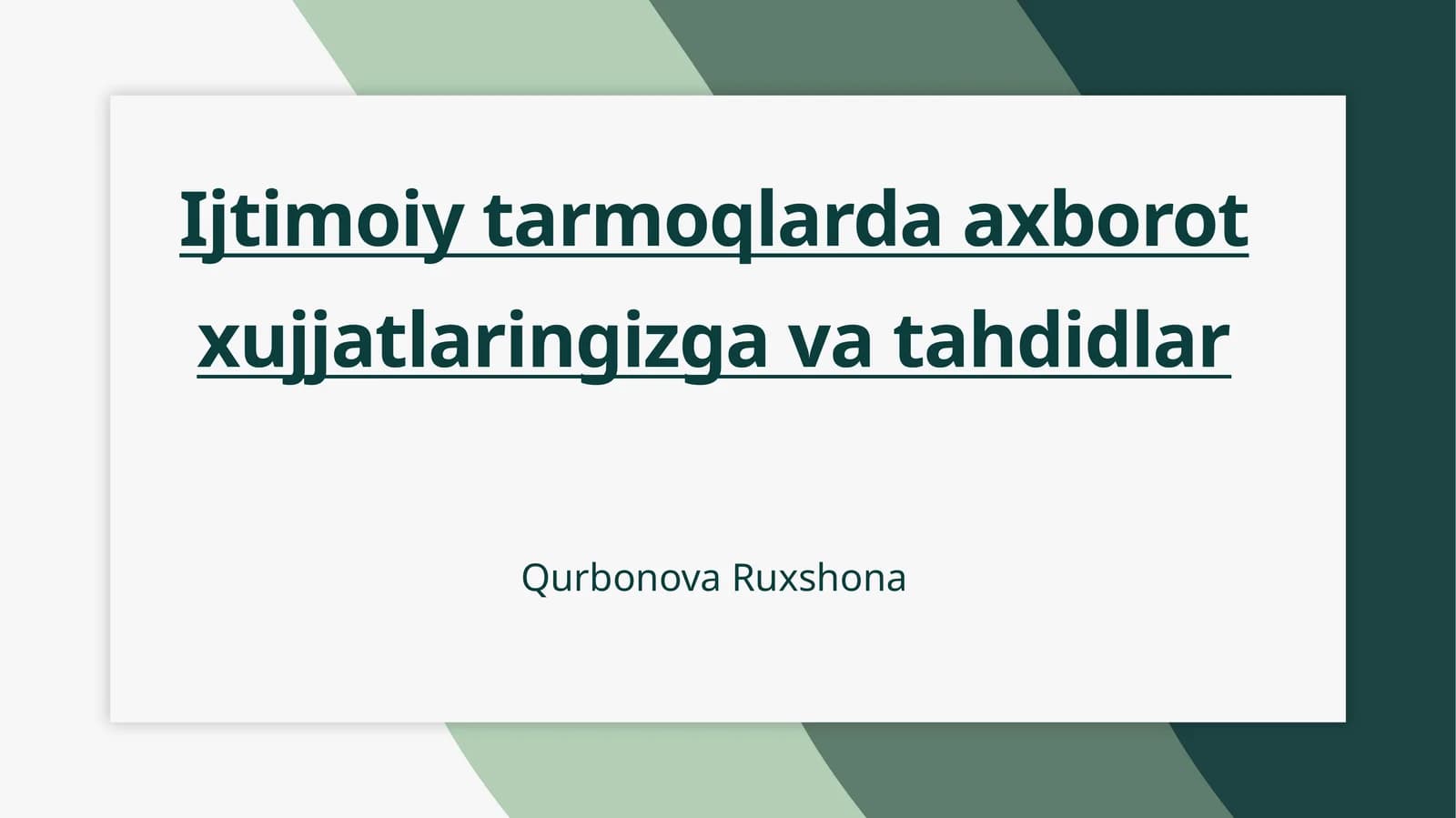 Ijtimoiy tarmoqlarda axborot xujjatlari: muhimligi va xususiyatlari