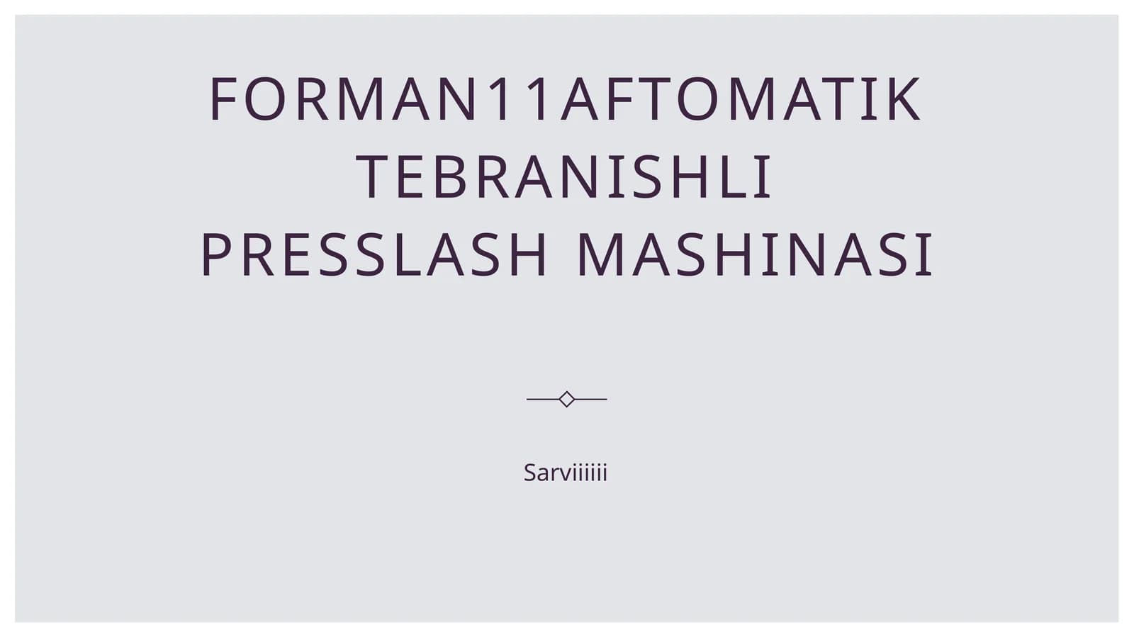 Forman11Aftomatik tebranishli presslash mashinasi