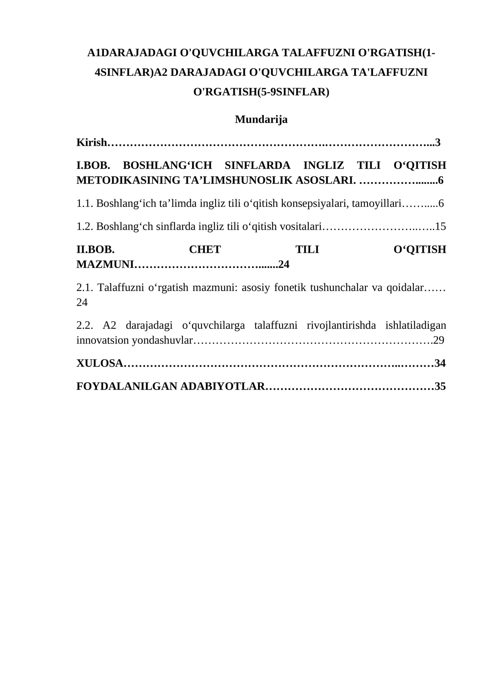 O'quvchilarga talaffuzni o'rgatish