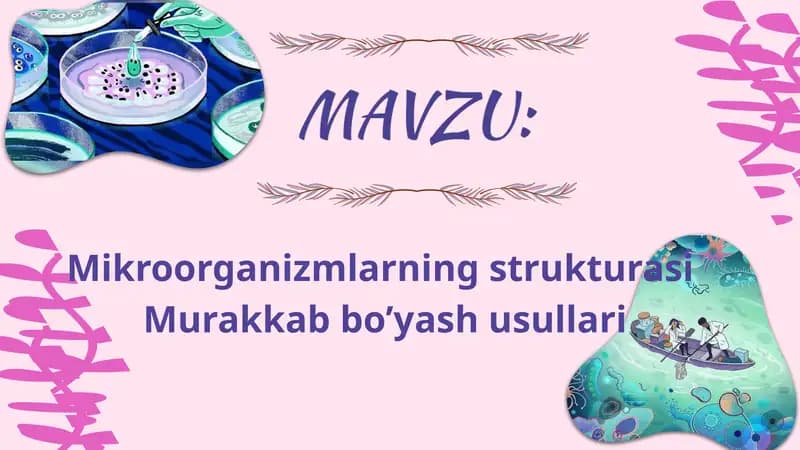 Mikroorganizmlarning strukturasi. Murakkab bo'yash usullariari