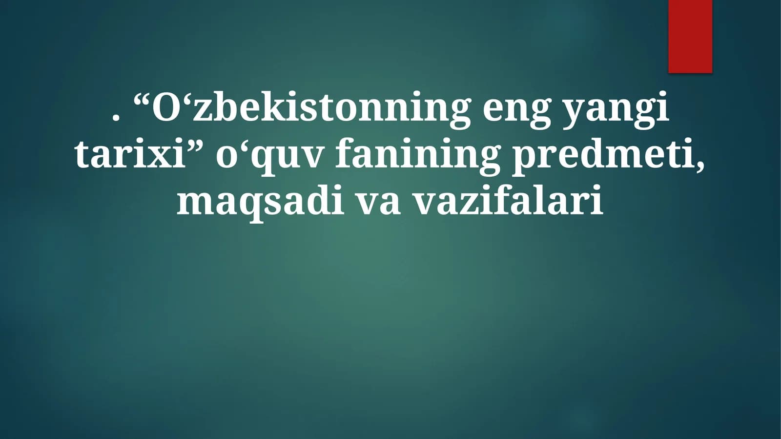 O'zbekistonning eng yaxshi tarixi