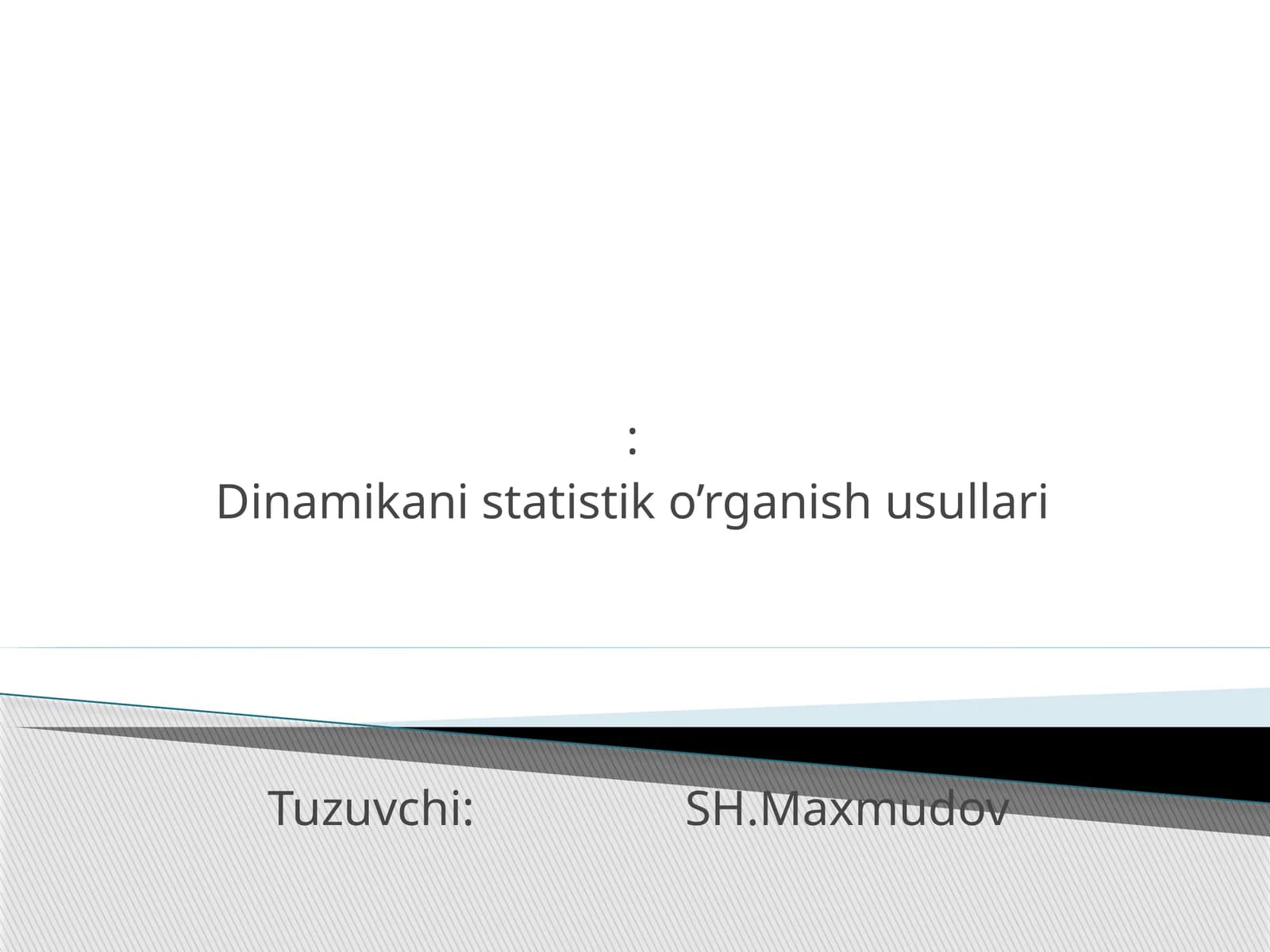 Dinamikаni statistik o’rganish usullari
