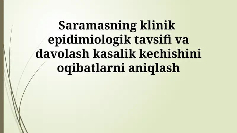 Qizamiq: Klinik va epidemiologik tavsif