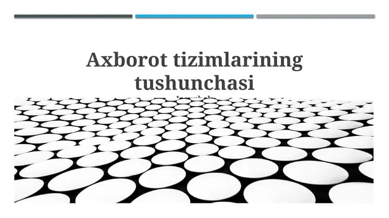 Axborot tizimlarining tushunchasi