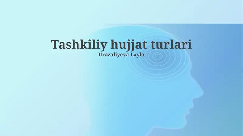 Tashkiliy hujjat turlari