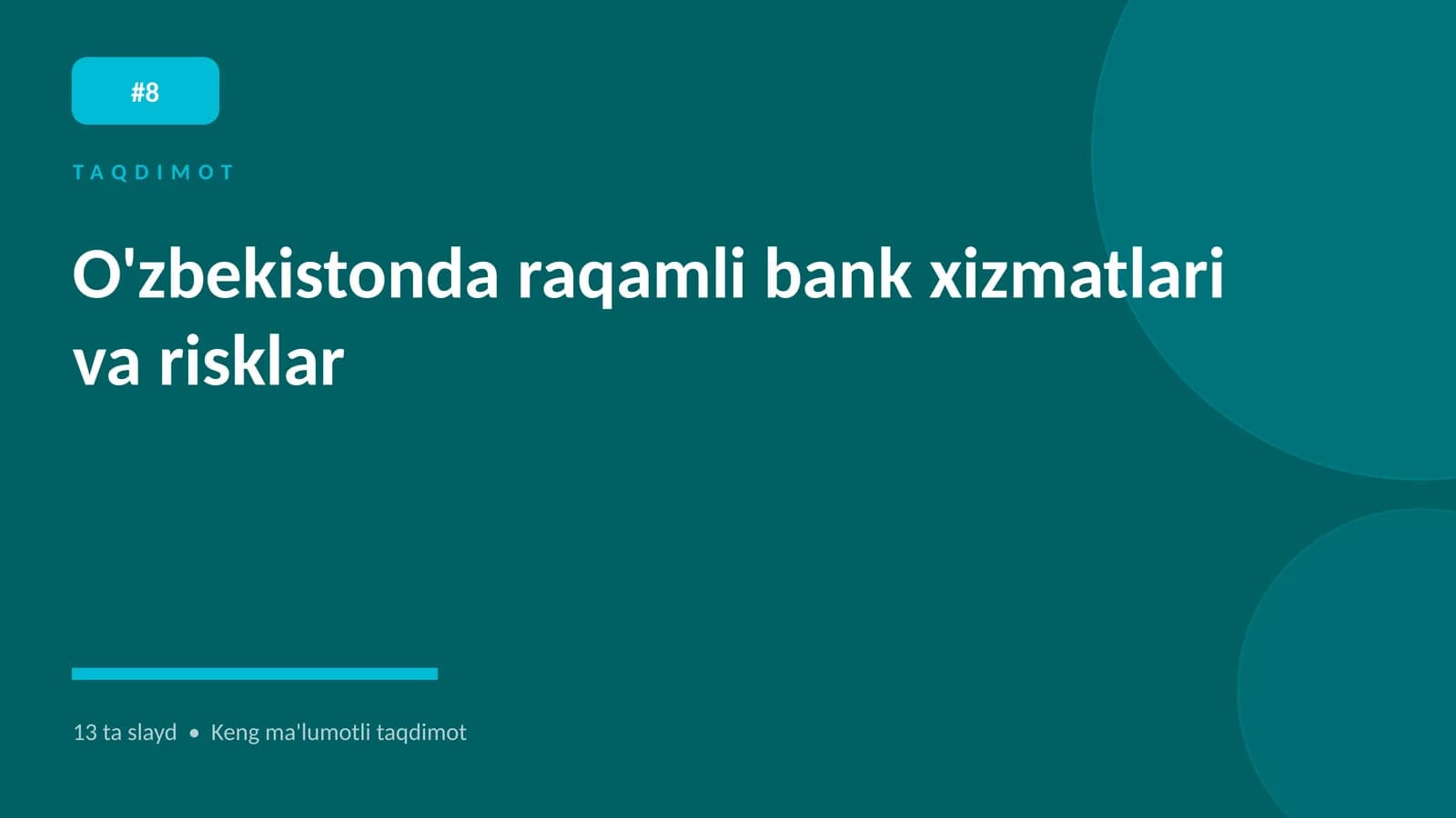 O'zbekistonda raqamli bank xizmatlari va risklar