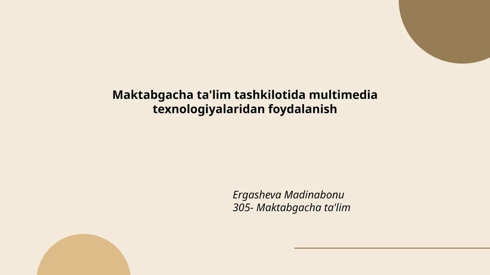 Maktabgacha ta'lim tashkilotida multimedia texnologiyalaridan foydalanish