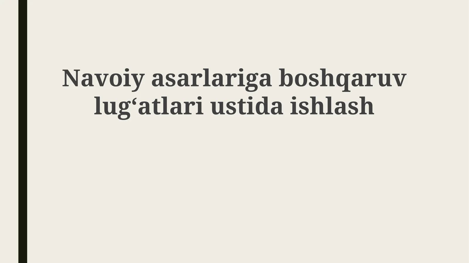 Navoiyasarlarigaboshqaruvlugʻatlariustidaishlash