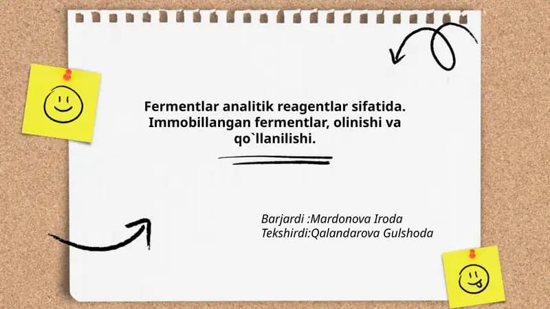 Fermentlar analitik reagentlar sifatida