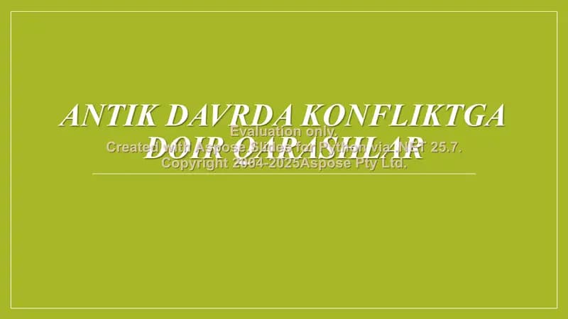 Antik davrda konfliktga doir qarashlar