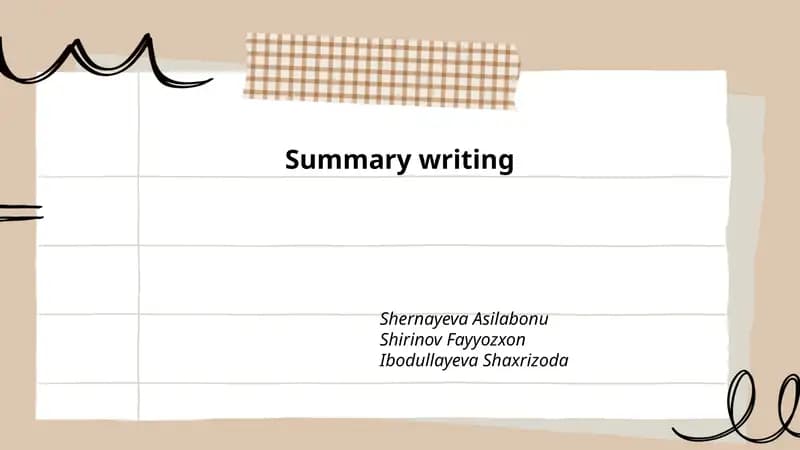 Summary writing