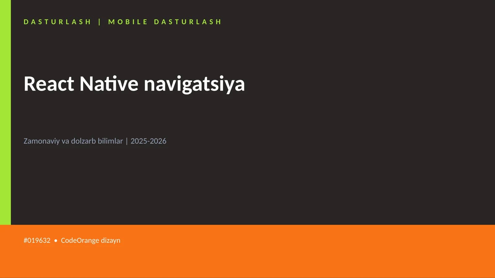 React Native navigatsiya