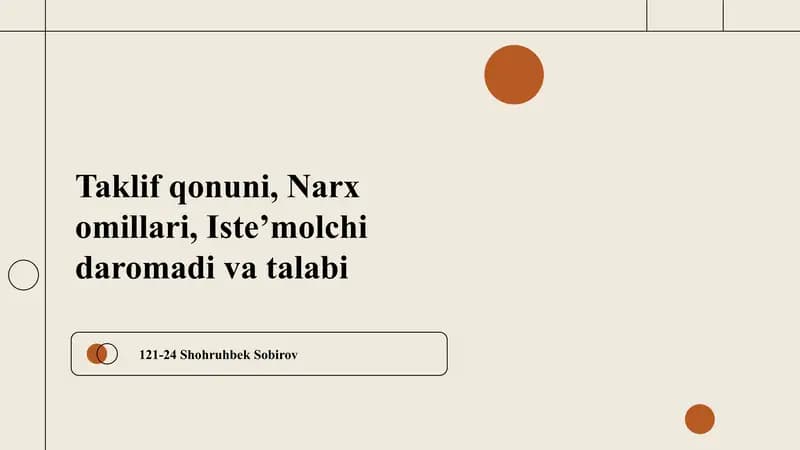 Taklif qonuni, Narx omillari, Iste’molchi daromadi va talabi
