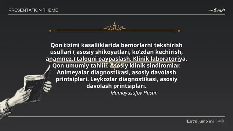 Qon Tizimi Kasalliklari Bilan Bog'liq Bemorlarni Tekshirish Usullari