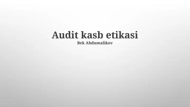 Audit kasb etikasi