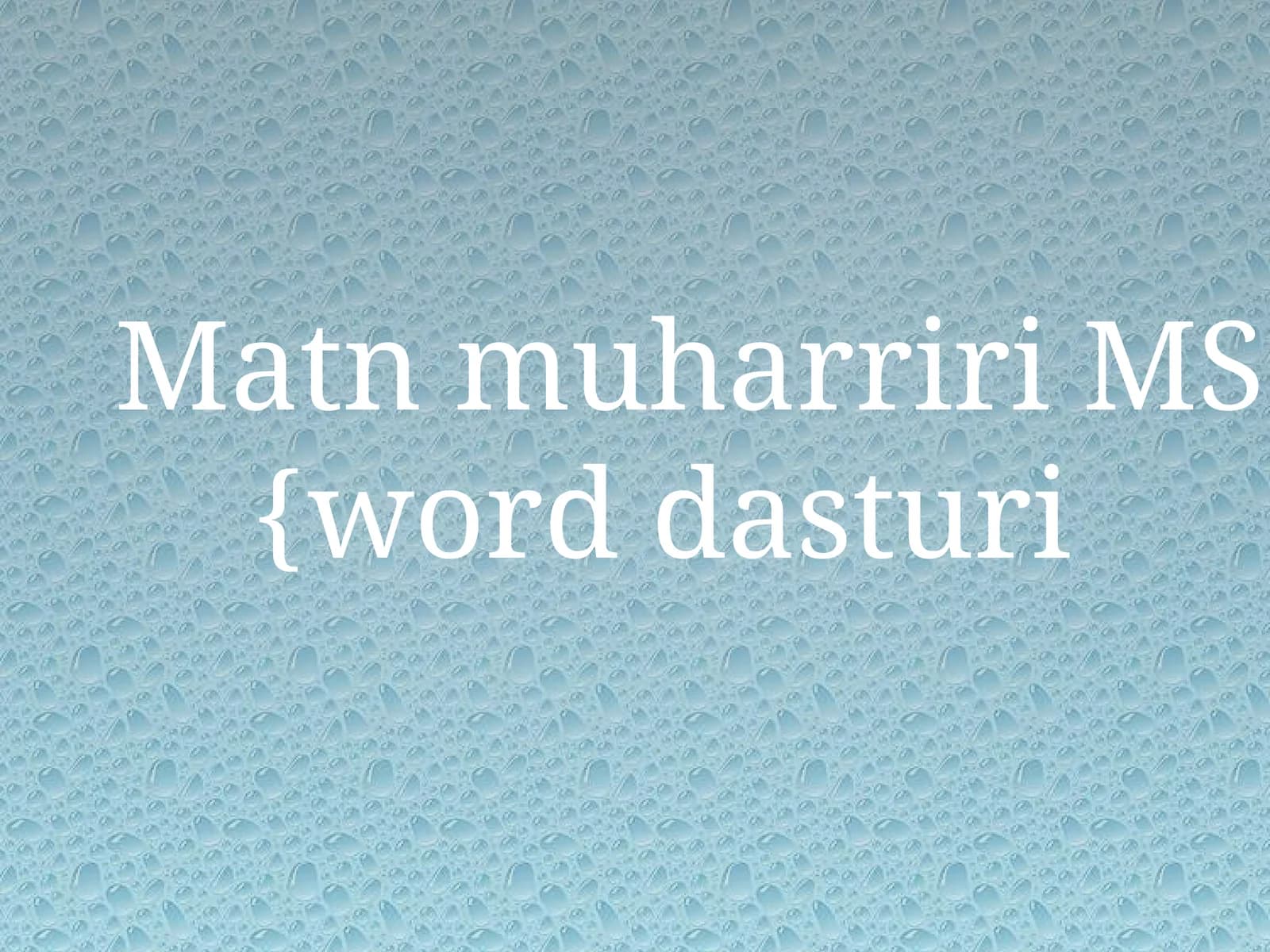 Matn muharriri MS word dasturi
