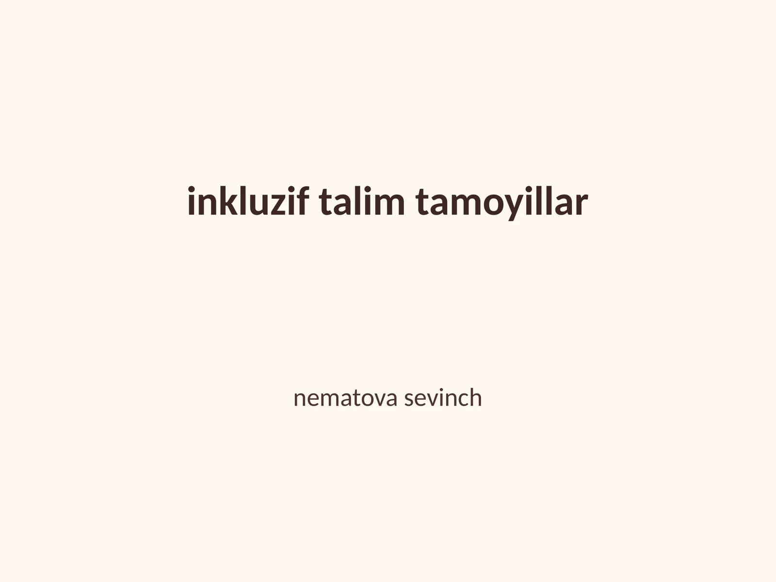 Inkluzif ta'lim tamoyillar