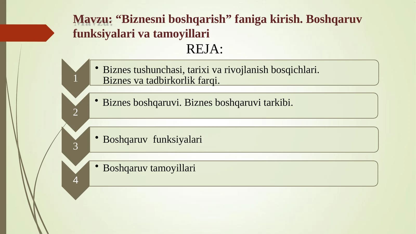 Biznesni boshqarish faniga kirish. Biznes tarixi