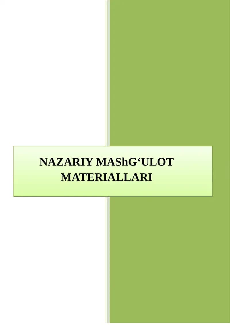 1-МОДУЛ. Maktabgacha ta’limda bolalarni tabiat bilan tanishtirishning nazariy asoslari va tabiat xaqida tushuncha