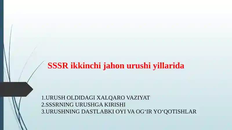 SSSR ikkinchi jahon urushi yillarida