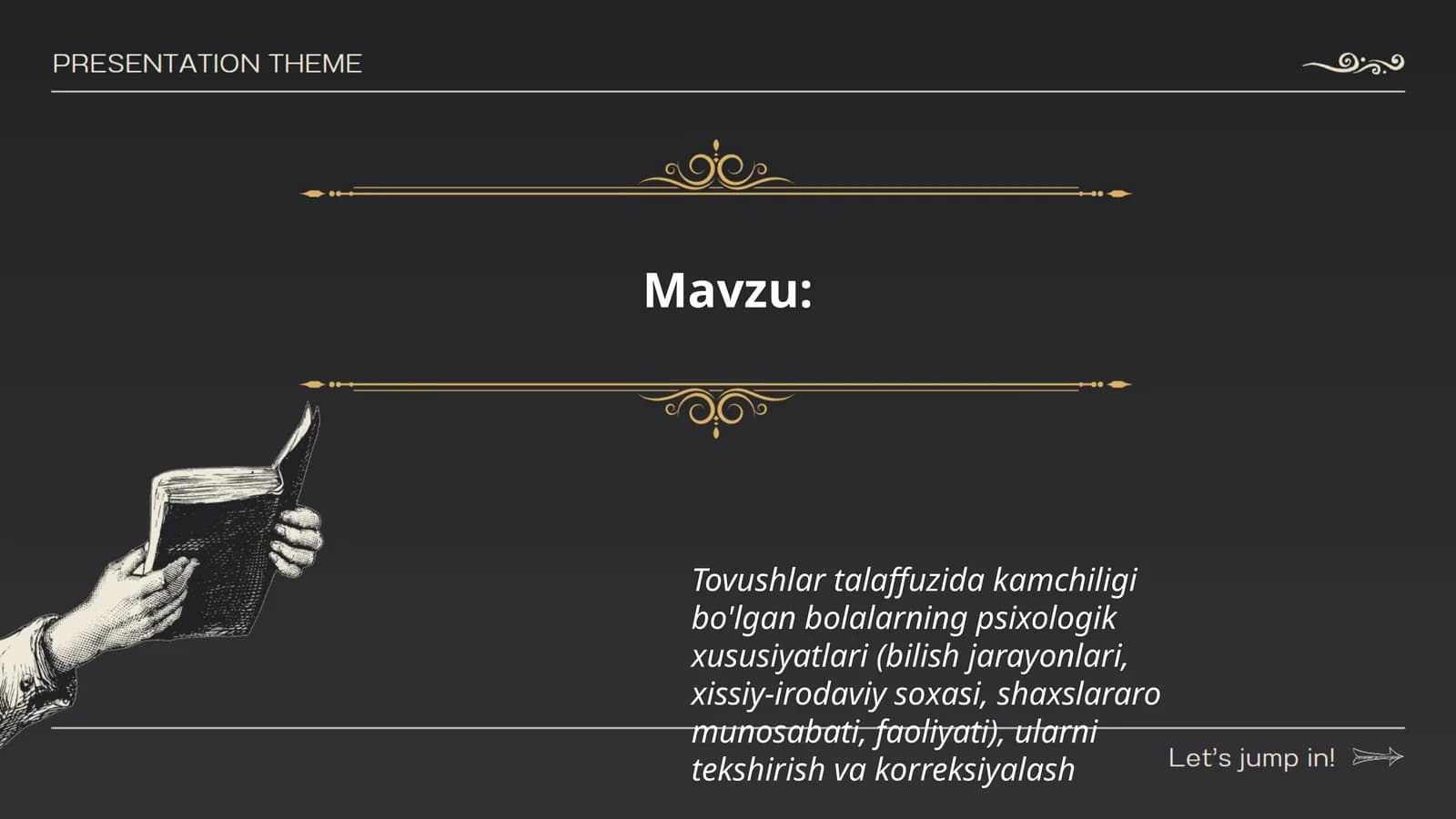 Tovushlar talaffuzida kamchiligi bo'lgan bolalarning psixologik xususiyatlari (bilish jarayonlari, xissiy-irodaviy soxasi, shaxslararo munosabati, faoliyati), ularni tekshirish va korreksiyalash