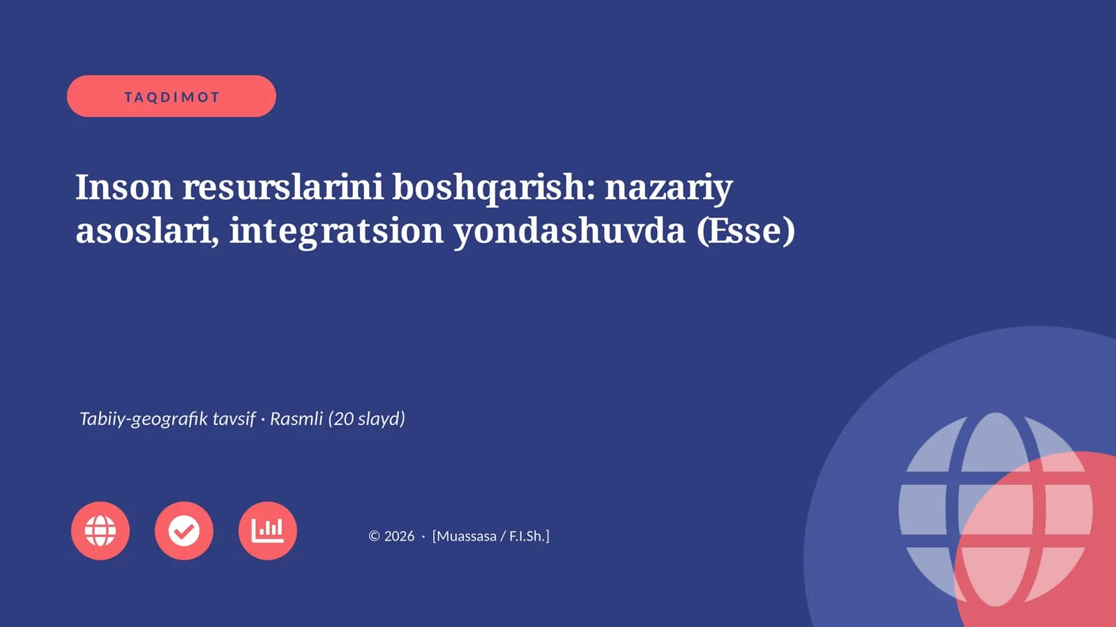 Inson resurslarini boshqarish: nazariy asoslari, integratsion yondashuvda (Esse)