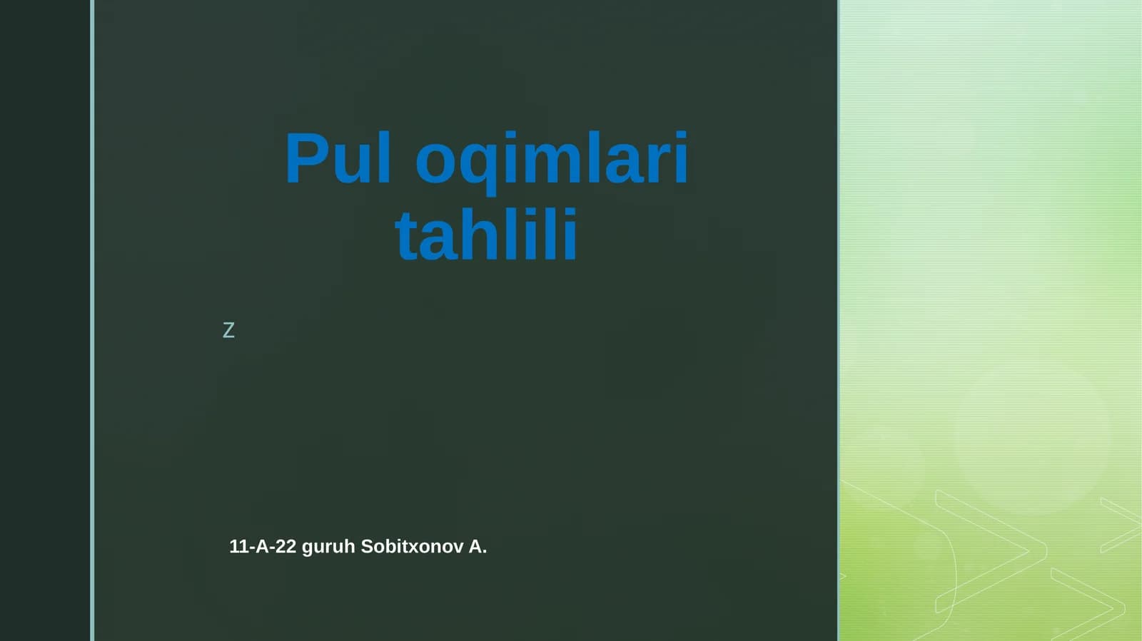 Pul oqimlari tahlili