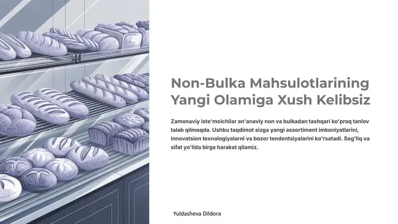 Non-Bulka Mahsulotlarini Yangi Assortimenti