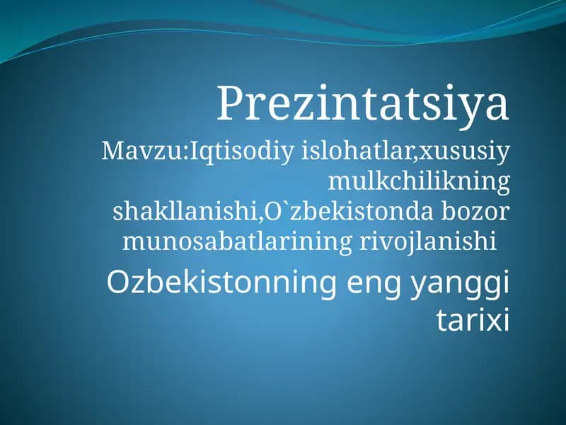 Iqtisodiyotning rivojlanishi
