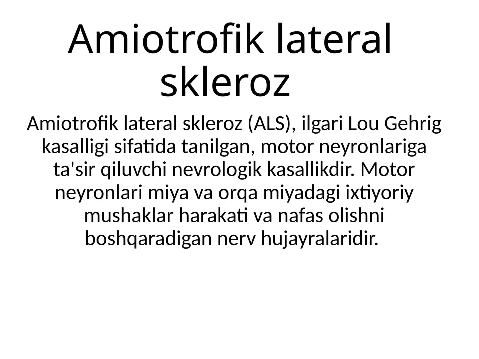 Amiotrofik lateral skleroz