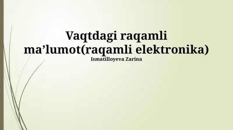 Vaqtdagi raqamli maʼlumot(raqamli elektronika)